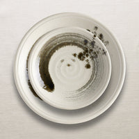 Assiette plate sumi brush - Grey