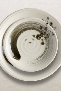 Assiette plate sumi brush - Grey