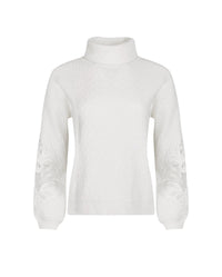 Pull College en laine à détails brodés - Moon White