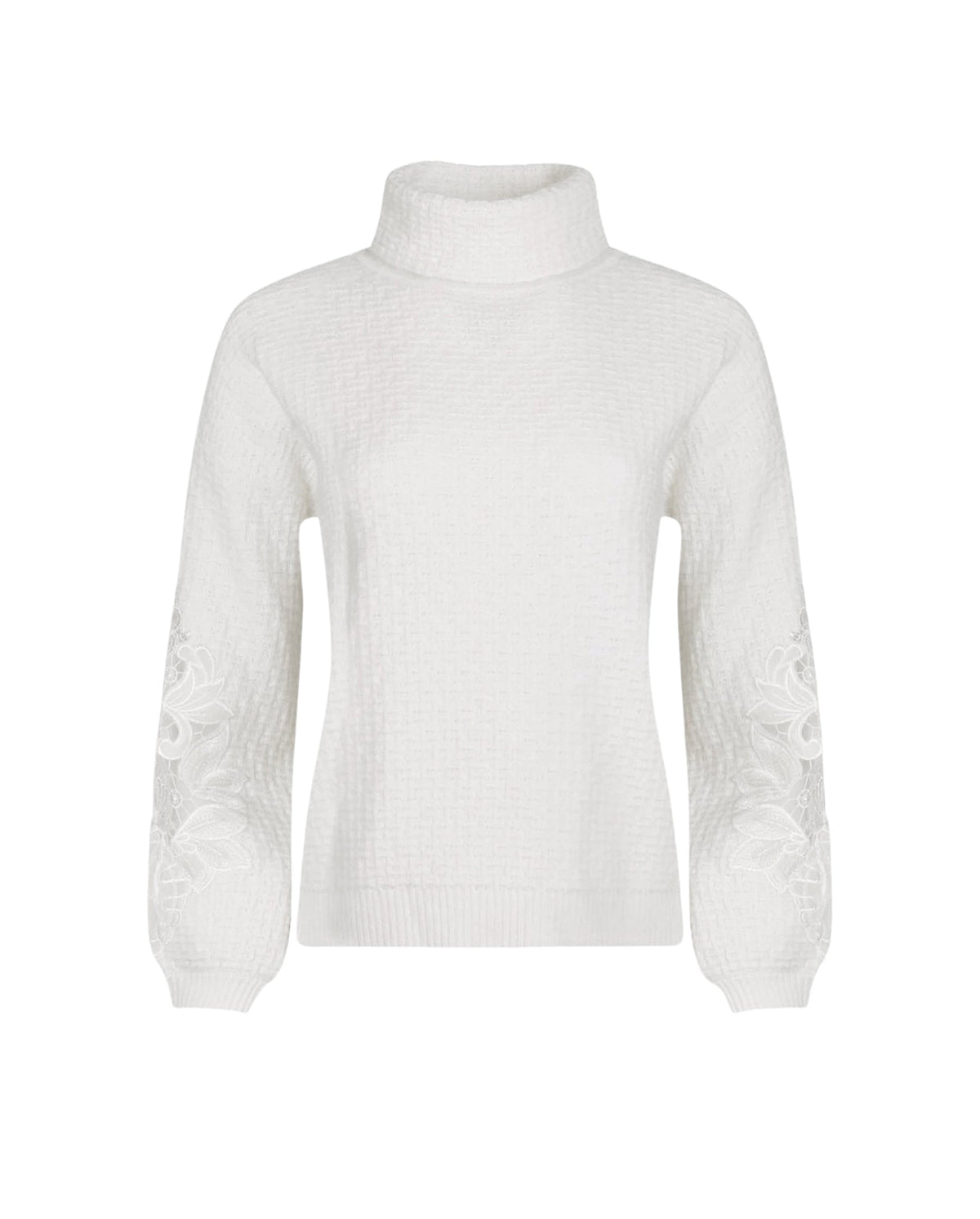 Pull College en laine à détails brodés - Moon White