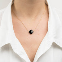 Collier Friandise en or blanc & Cornaline - Orange