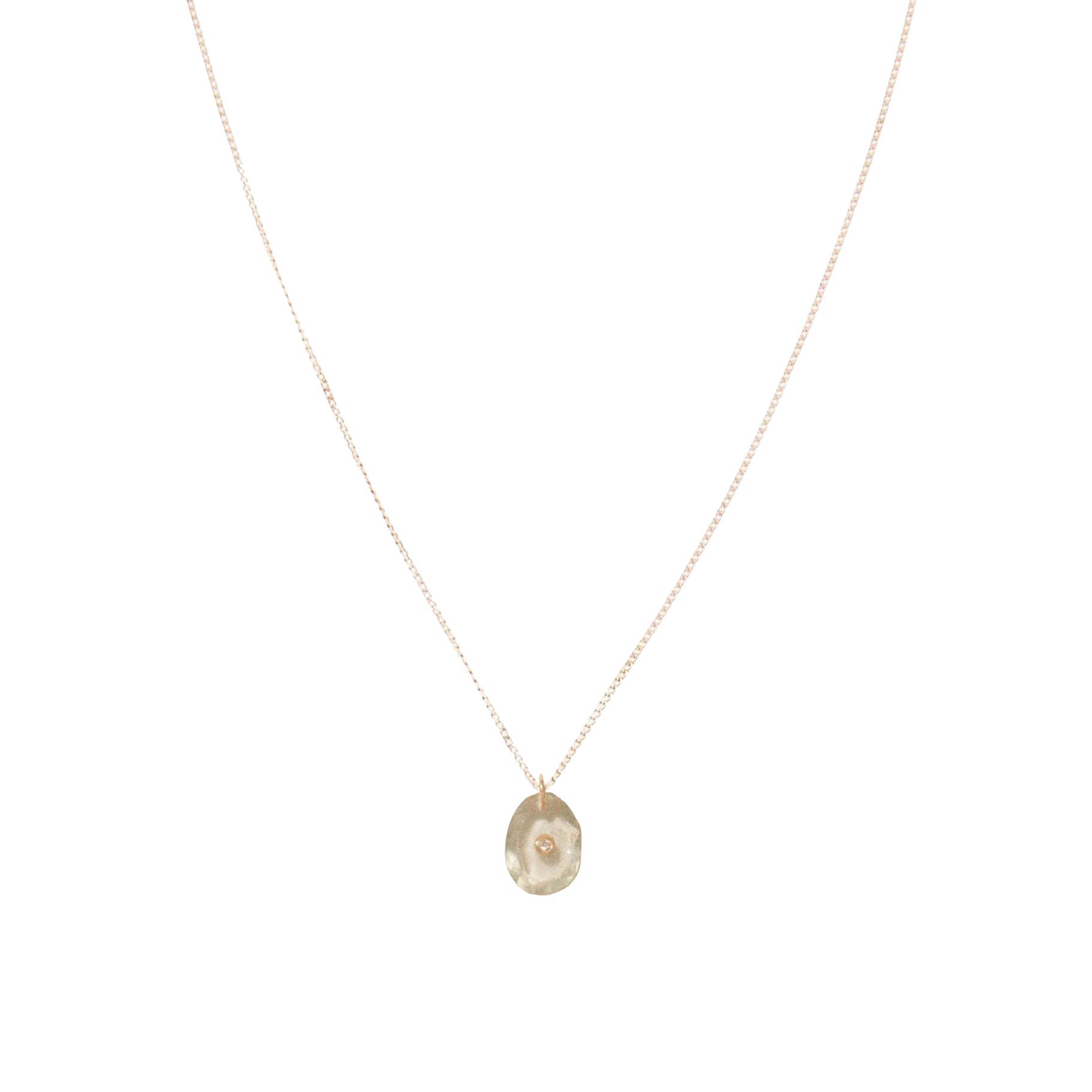 Collier Orso en or jaune avec diamant - Aigue Marine