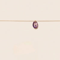 Collier Orso en or jaune avec diamant - Purple Amethyst
