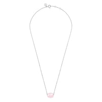 Collier Friandise en or blanc & Quartz - Rose