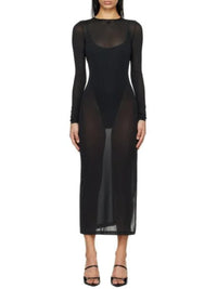 22pcs RELIQUAT 250€ / Robe longue lingerie 2nd peau - Black