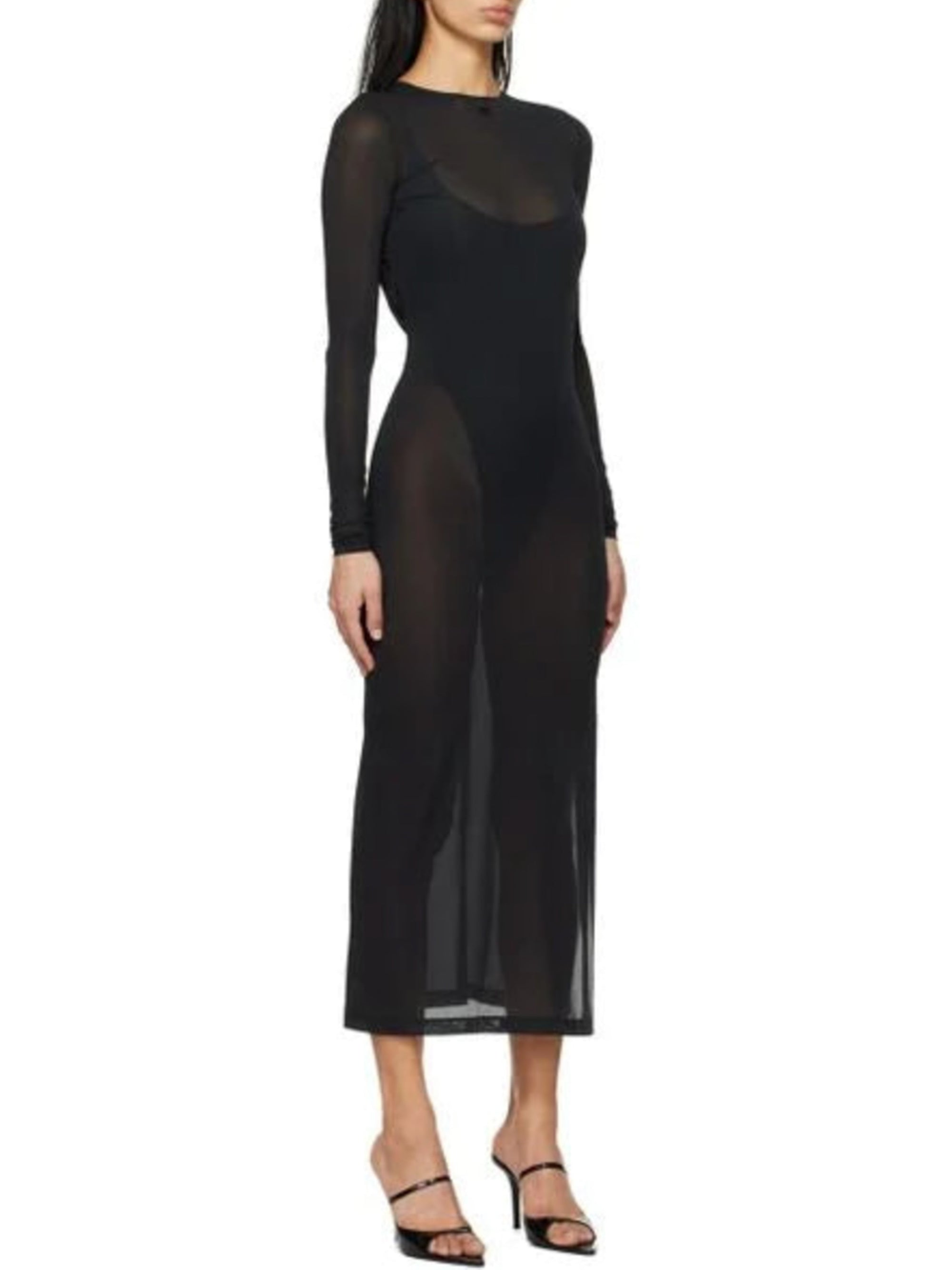 22pcs RELIQUAT 250€ / Robe longue lingerie 2nd peau - Black