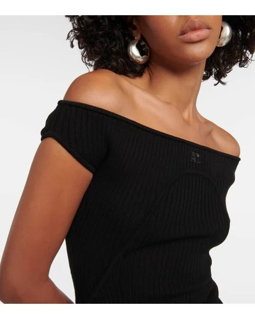53pcs RELIQUAT 220€ / Robe bustier en maille côtelé - Black