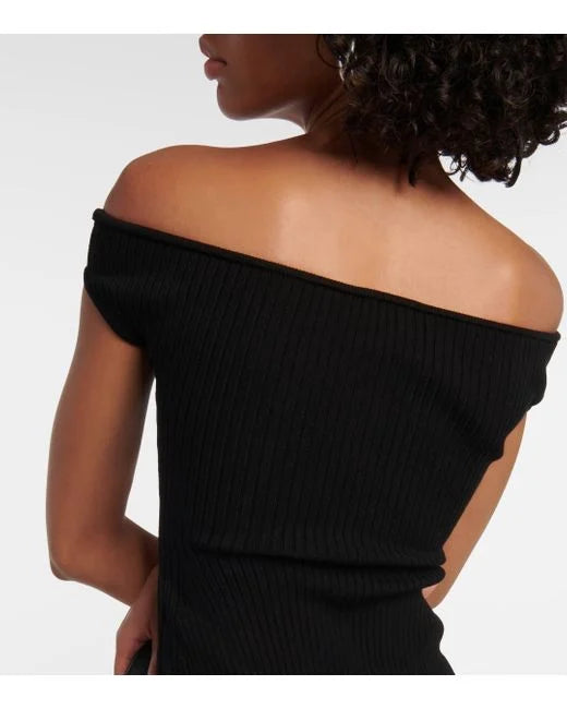 53pcs RELIQUAT 220€ / Robe bustier en maille côtelé - Black