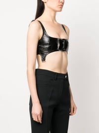 3pcs RELIQUAT 120€ / Brassière bretelles en vinyle - Blanc cassé