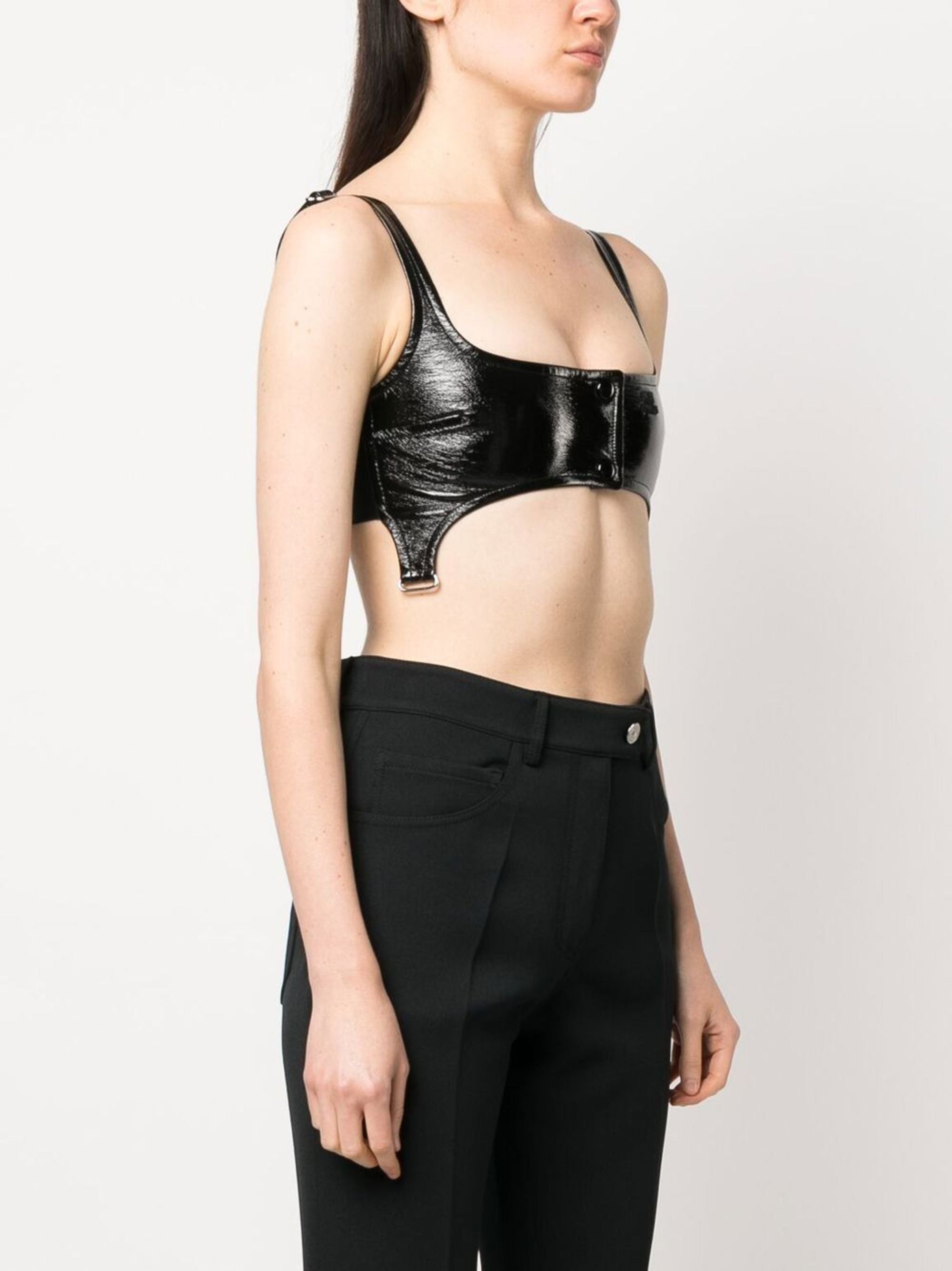 3pcs RELIQUAT 120€ / Brassière bretelles en vinyle - Blanc cassé