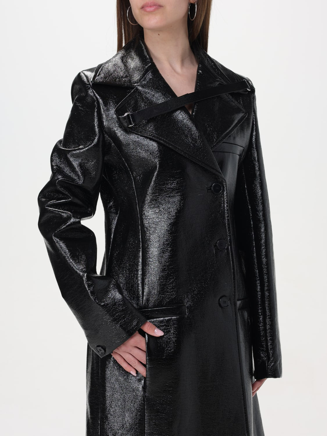 18pcs RELIQUAT 690€ / Manteau long héritage en vinyle - Black