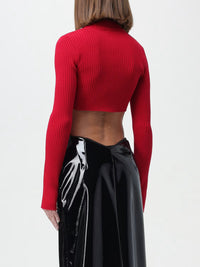 CIRCLE MOCKNECK RIB KNIT