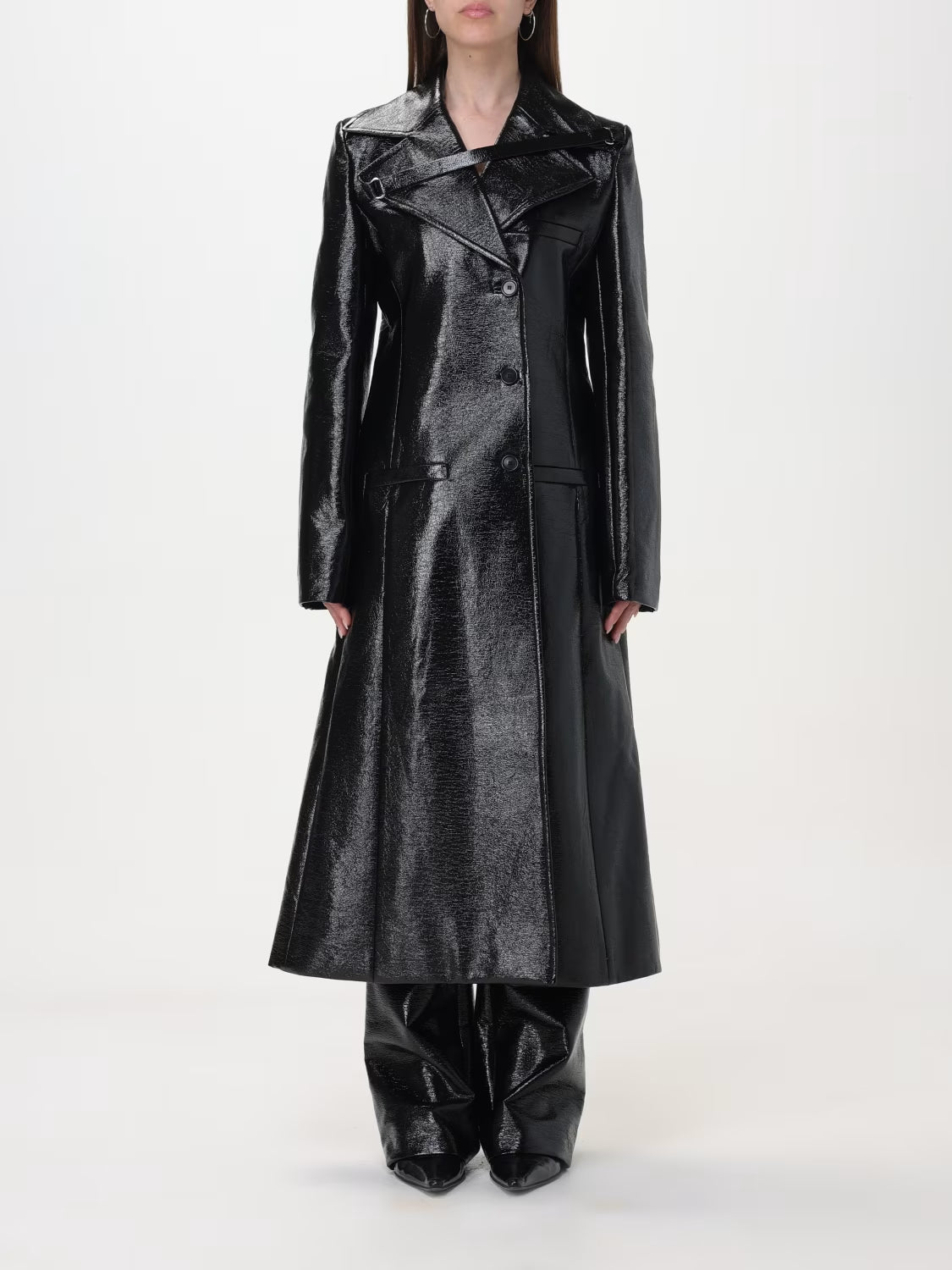 18pcs RELIQUAT 690€ / Manteau long héritage en vinyle - Black