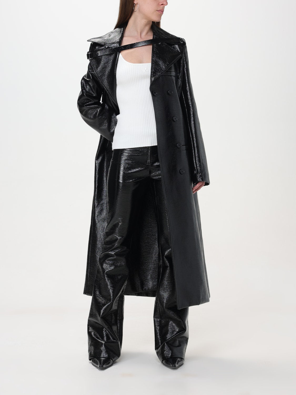 18pcs RELIQUAT 690€ / Manteau long héritage en vinyle - Black