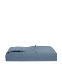 Quilted bedspread in washed cotton satin - Denim
