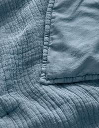 Quilted bedspread in washed cotton satin - Denim