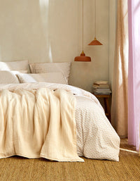 Quilted bedspread in washed cotton satin - Cream