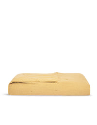 Couvre-lit matelassé en satin de coton lavé - Jaune