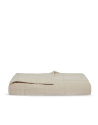 Quilted bedspread in washed linen - Natural