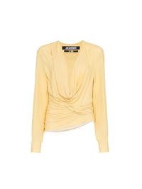 Blouse drapée Anil - Pale Yellow