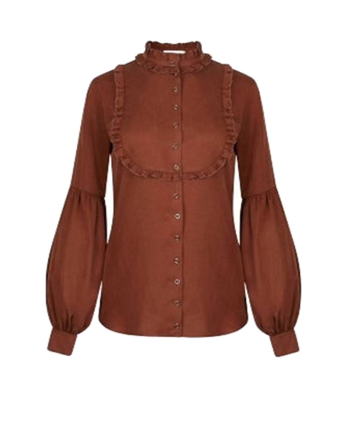 Chemise Craft à détails volants - Chocolate