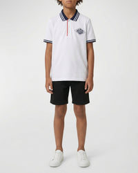 Polo manches courtes avec logo en coton - Blanc