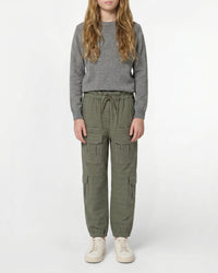 Pantalon jacquard multi poches en coton - Tilleul