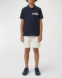 Polo manches courtes en coton - Bleu Cargo