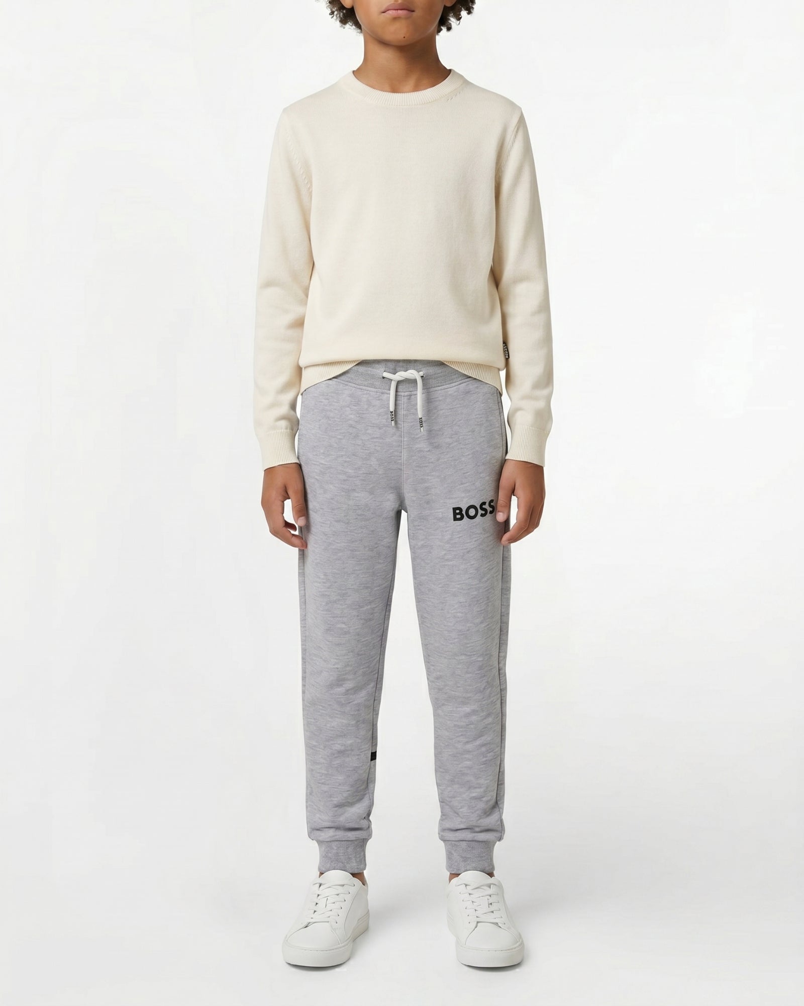 Cotton jogging trousers - Mottled Grey
