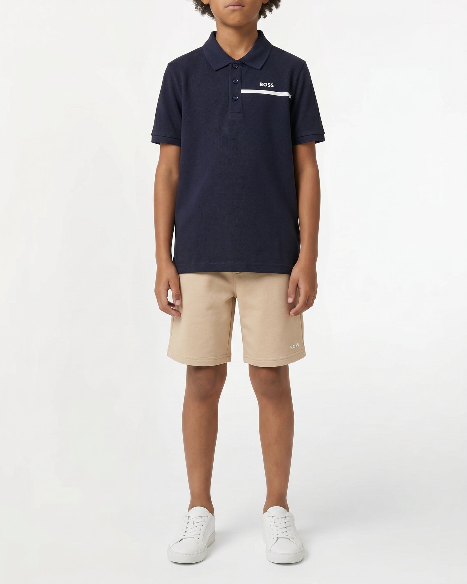 Ensemble polo et short en coton - Bleu Cargo