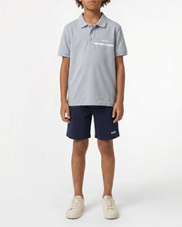 Cotton polo shirt and shorts set - Persian Blue