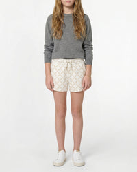 Short avec logo - Écru Beige
