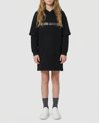 2 in 1 cotton hoodie dress - Black