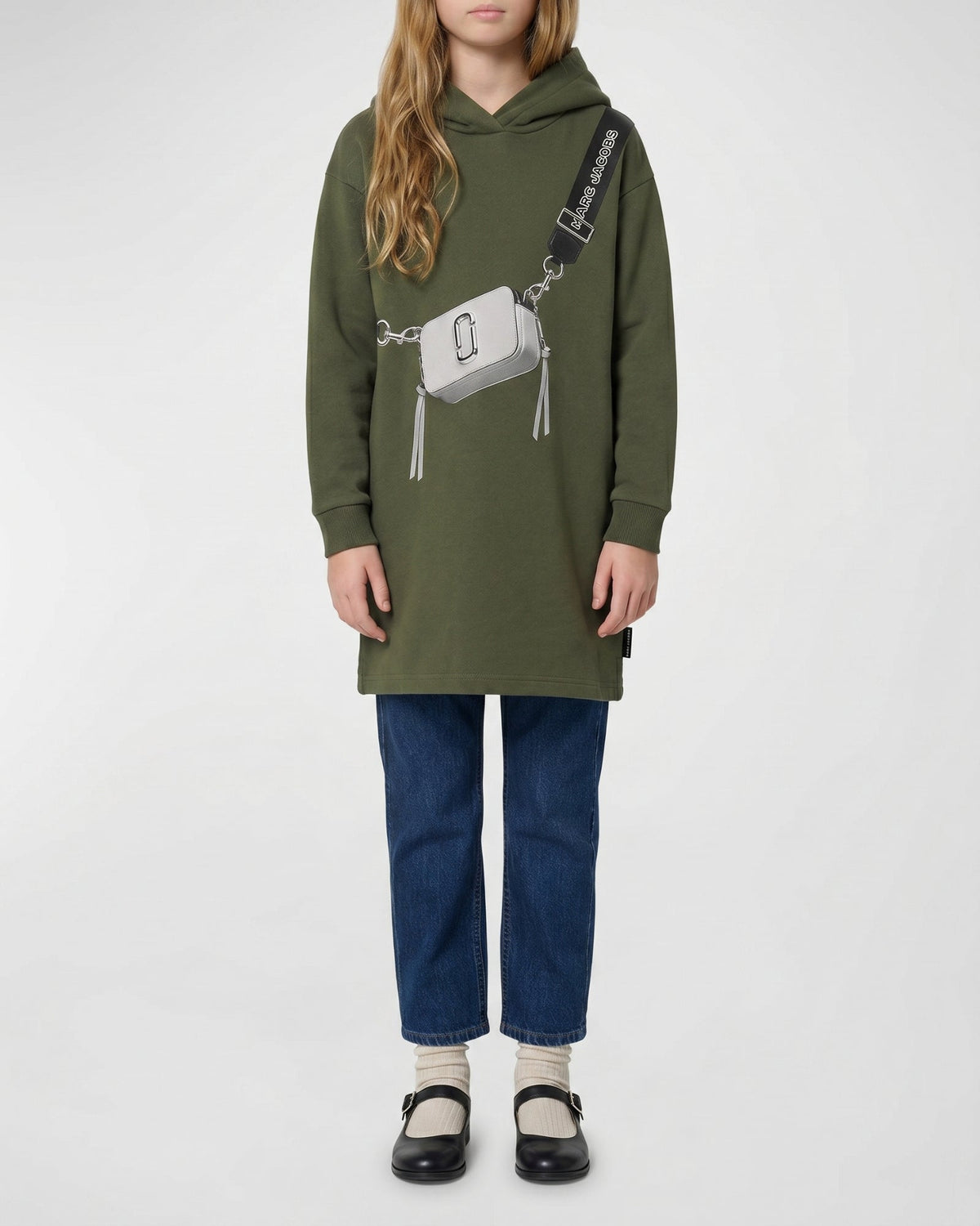 Robe à capuche illustration Snapshot en coton - Winter Moss