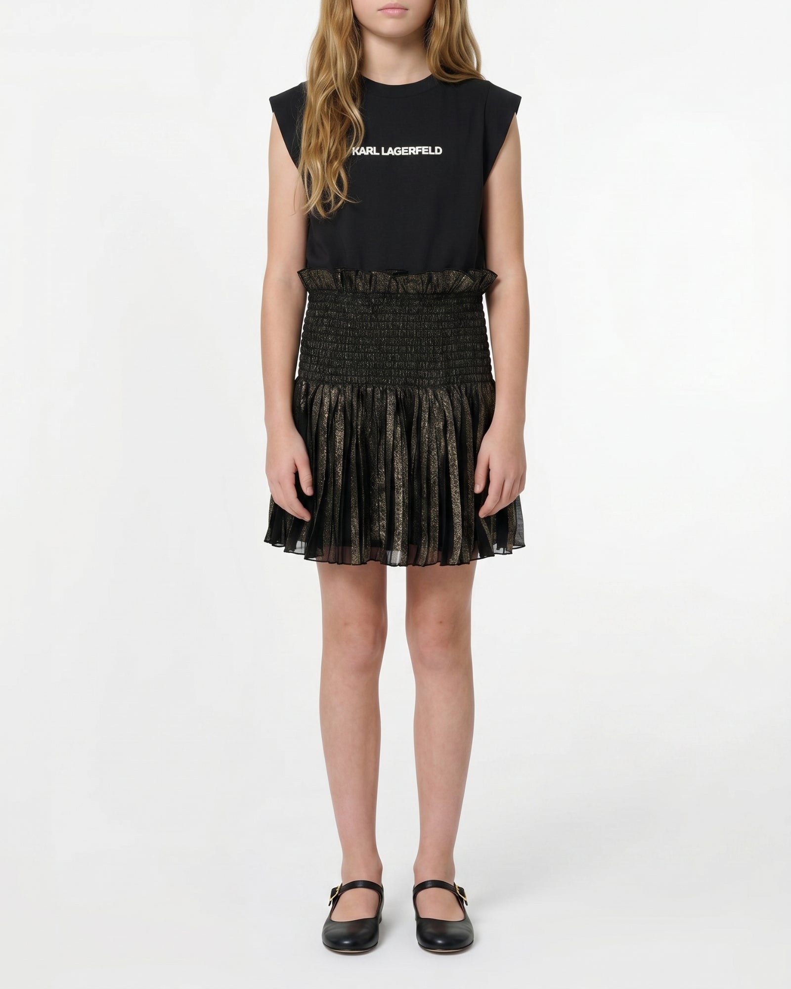 Robe imprimée avec logo - Noir Doré
