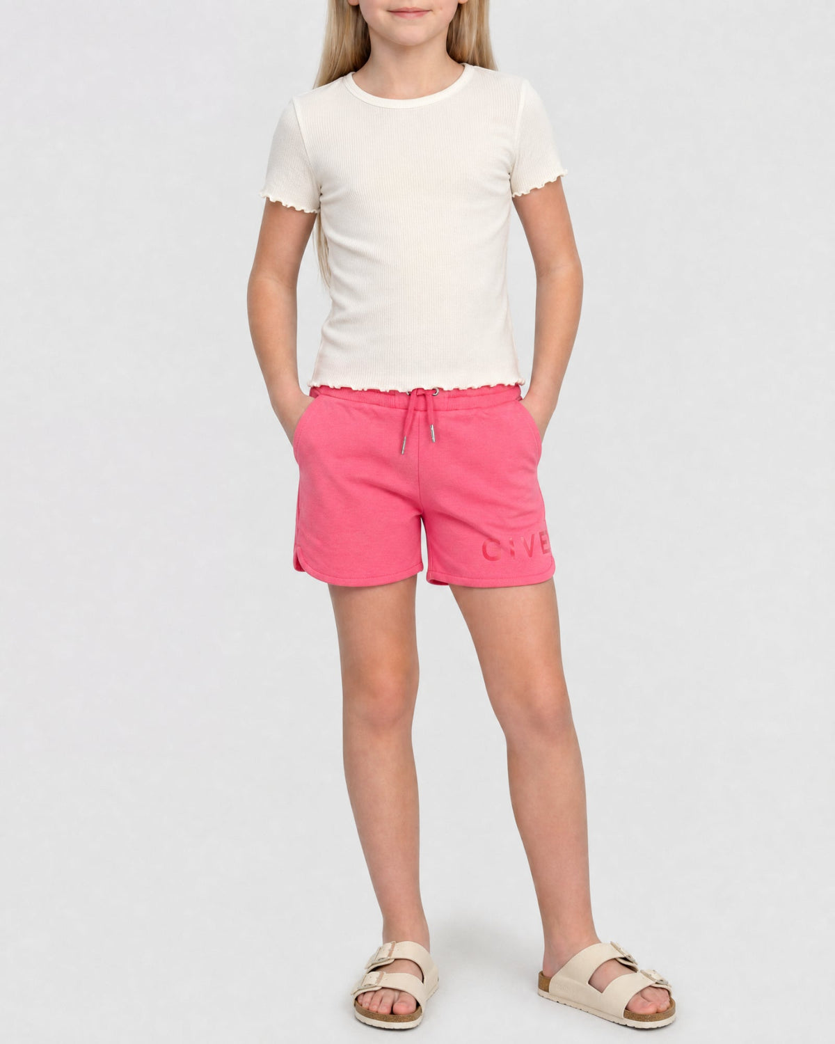 Short à taille élastiquée - Rose Sorbet