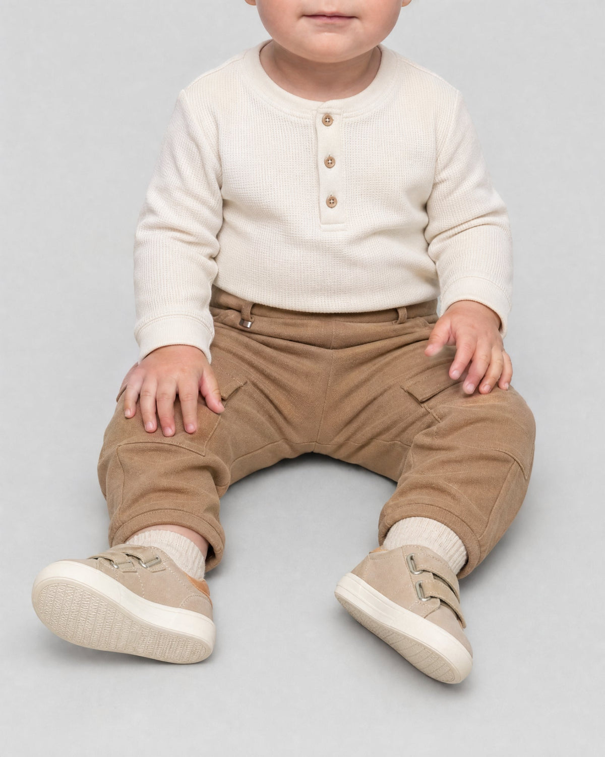 Elasticated-waist trousers - Cookie