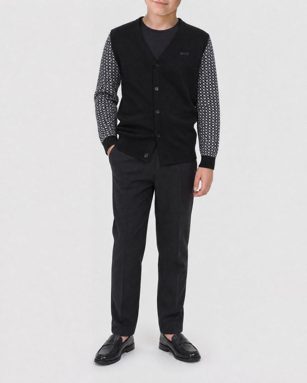 Cardigan à logo en coton - Black