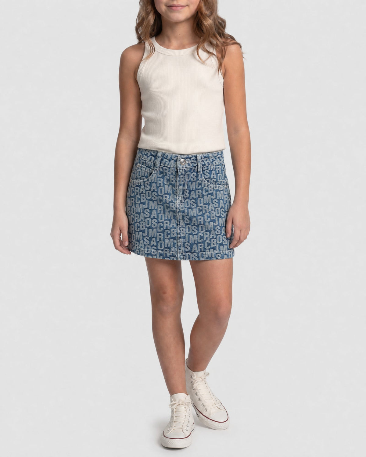 Jupe jacquard en denim - Denim Blue
