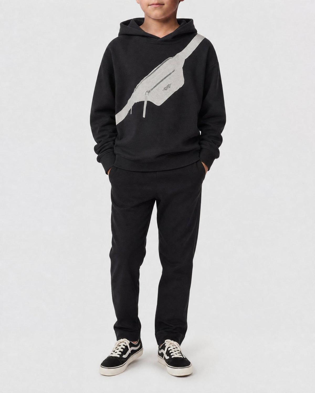 Sweat à capuche en molleton - Black