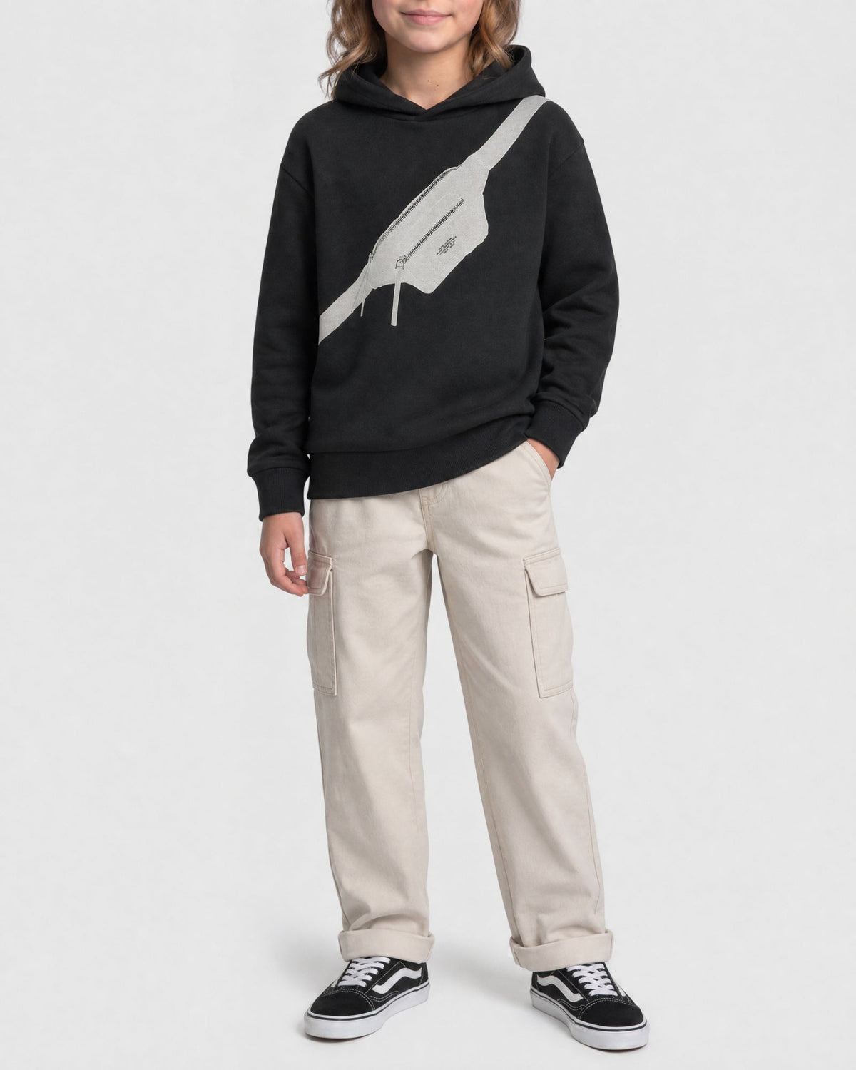 Sweat à capuche en molleton - Black