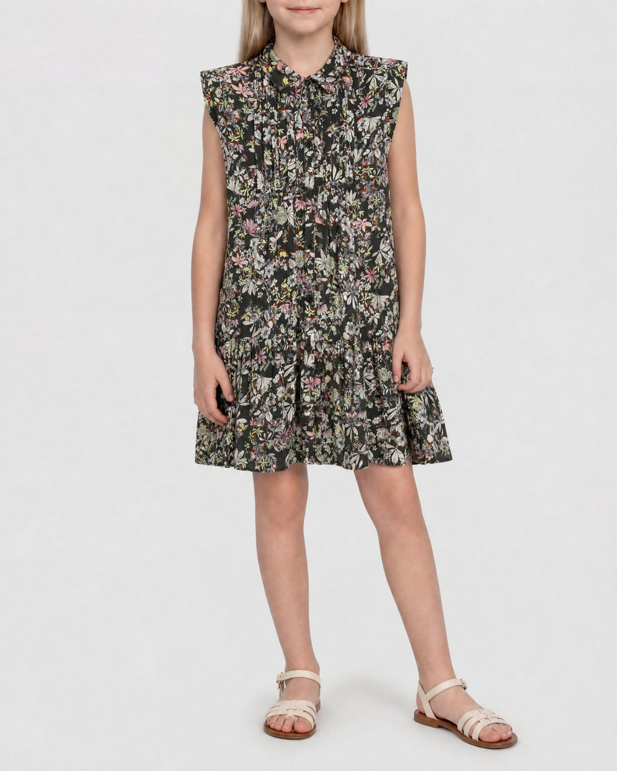 Robe en all over floral - Dark Khaki