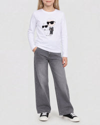 T-shirt manches longues en coton - Blanc