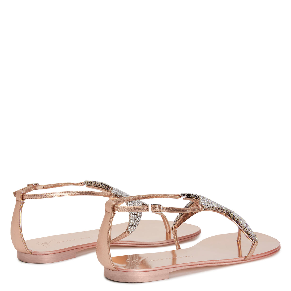 Sandales plates Almathea en cuir - Blanc