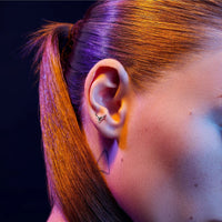 18K rose gold Astro piercing set with a diamond - Taurus
