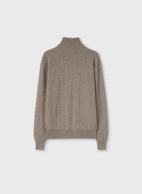 SAND WINDOW ZIP UP MOCKNECK