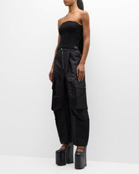 Bustier côtelé en laine - Black