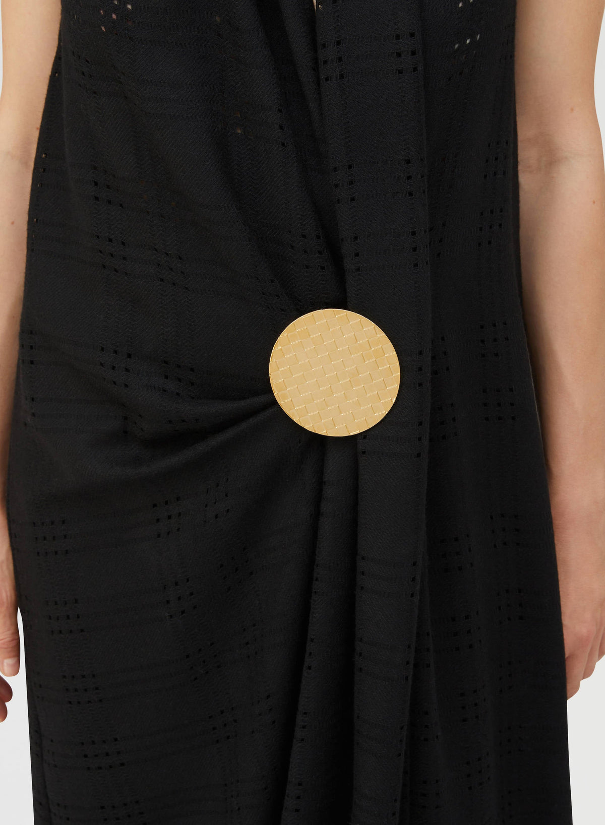 GOLD DAMIER BROOCH
