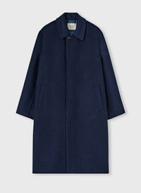 NAVY AND SKY DOUBLE JACQUARD COAT
