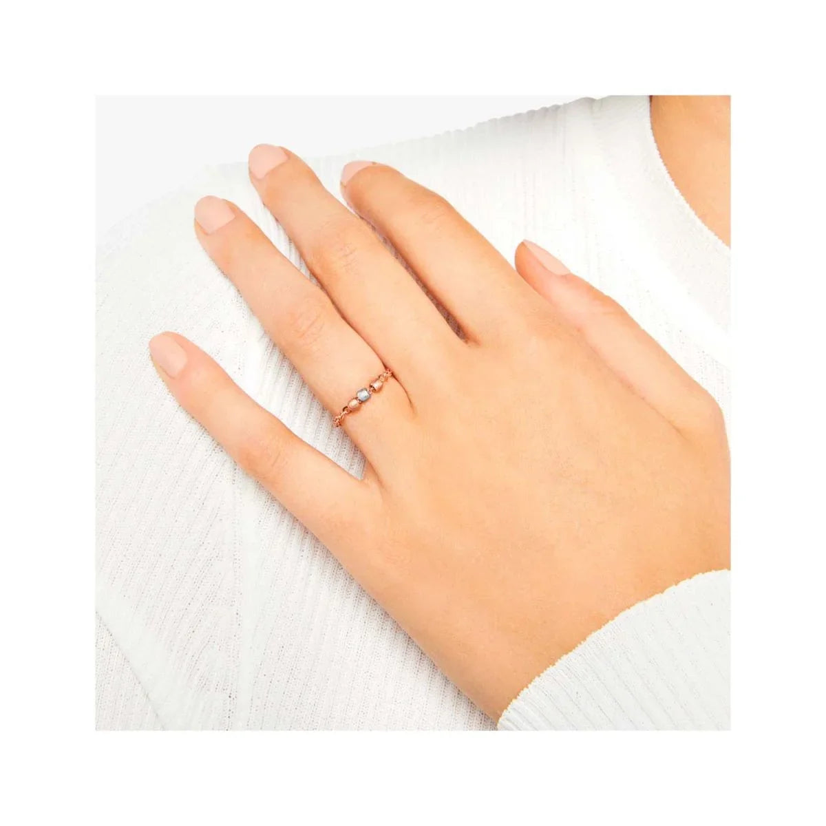 Bague Granelli en or rose 9K et argent - Or Rose & Argent